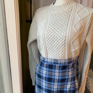 Banana Republic White Low Crop Sweater